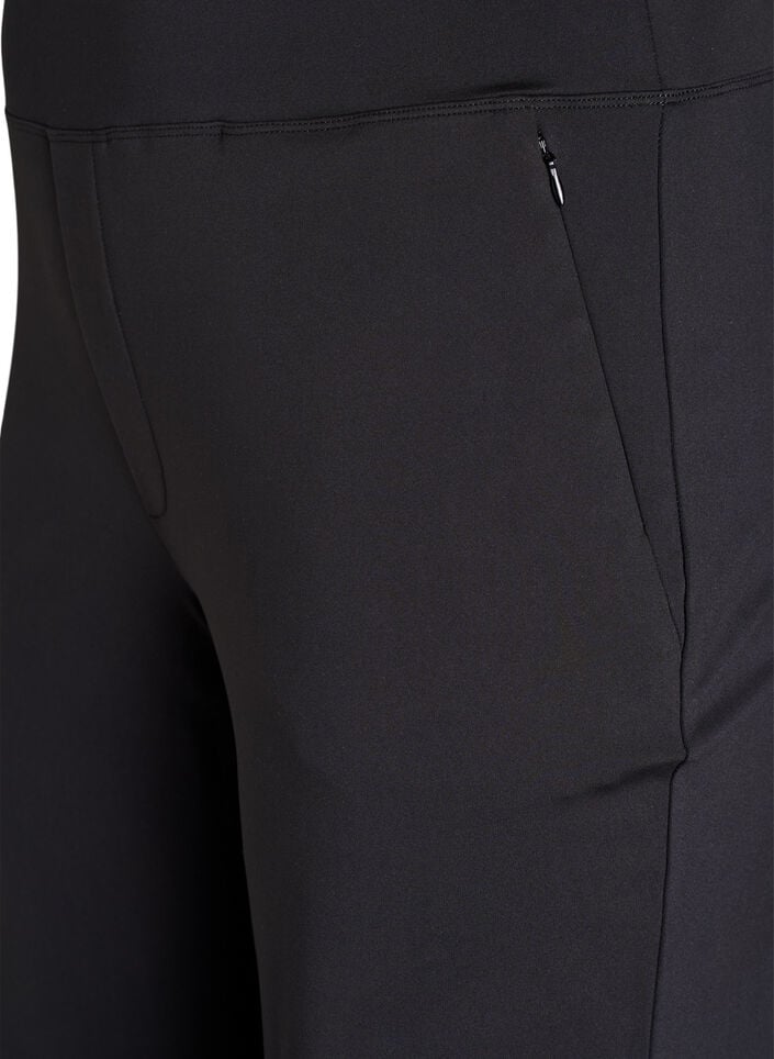 Stijlvolle workout broek met een lichte flare, Black, Packshot