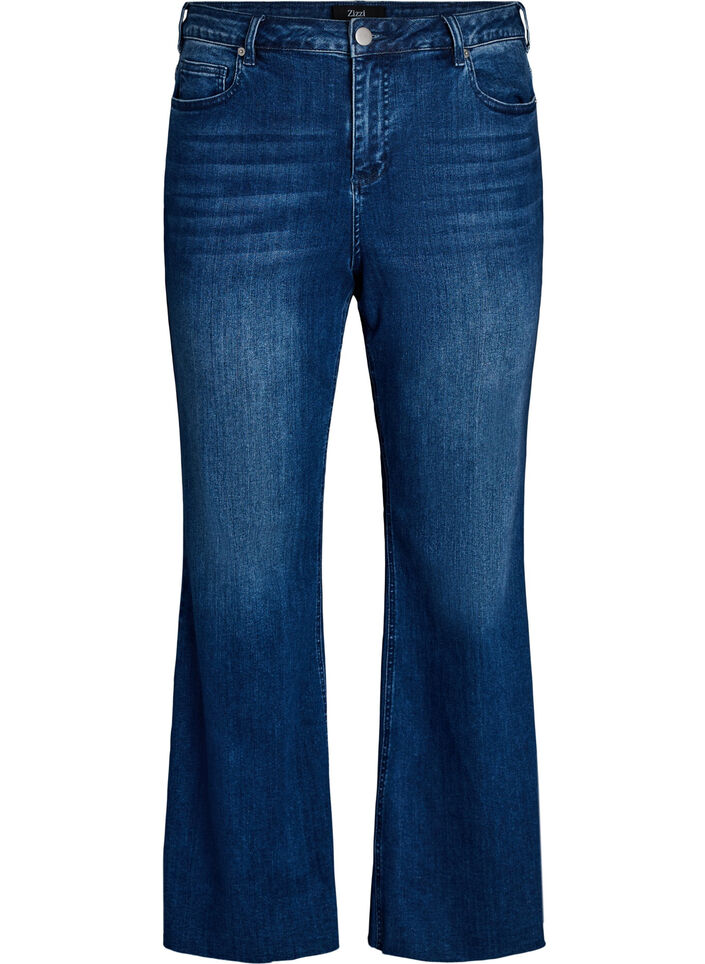 High-waist bootcut jeans, Blauw, Packshot image number 0