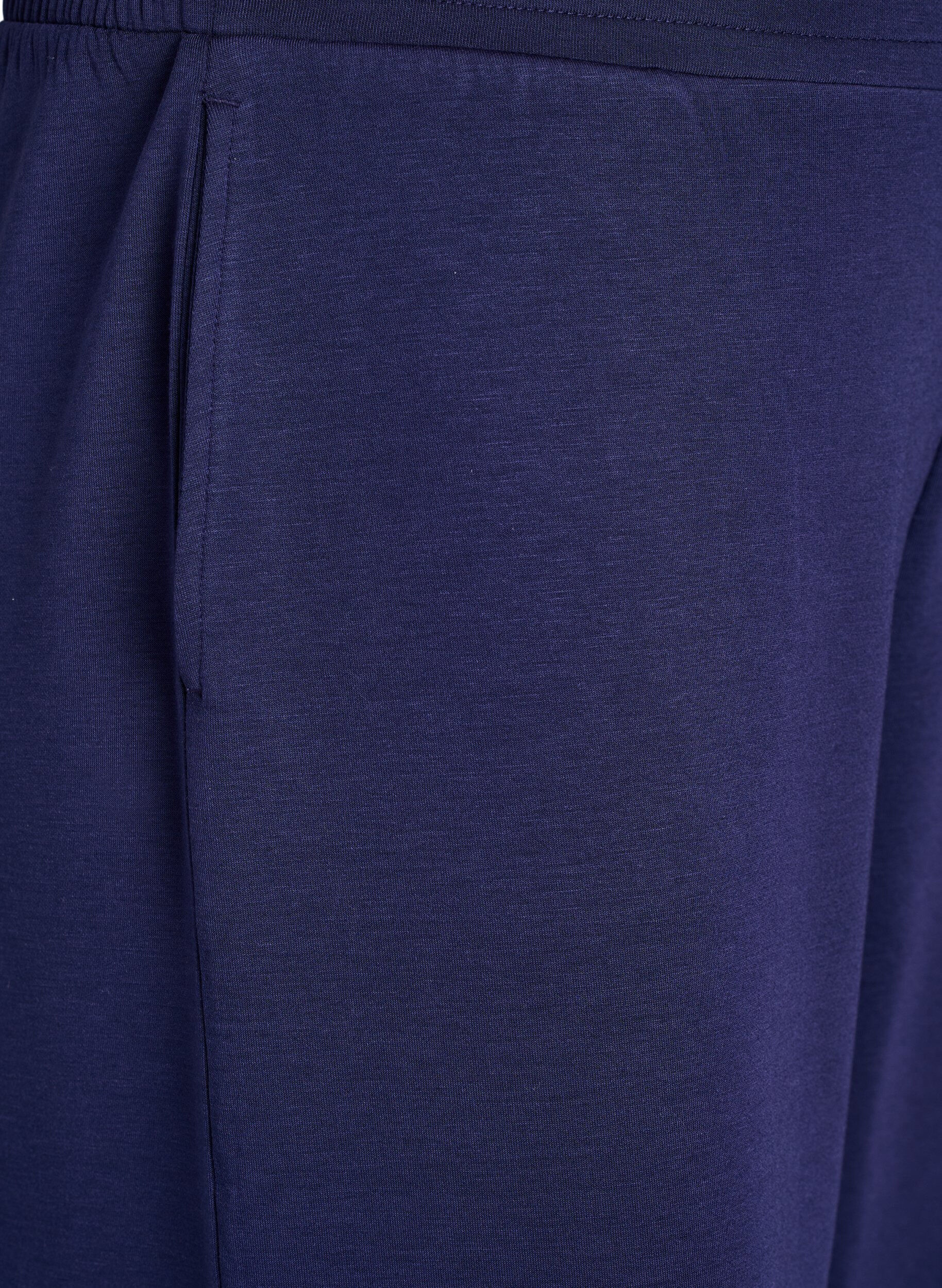 Zizzi7/8 modal mix broek met zakken, Blauw, Packshot image number 2