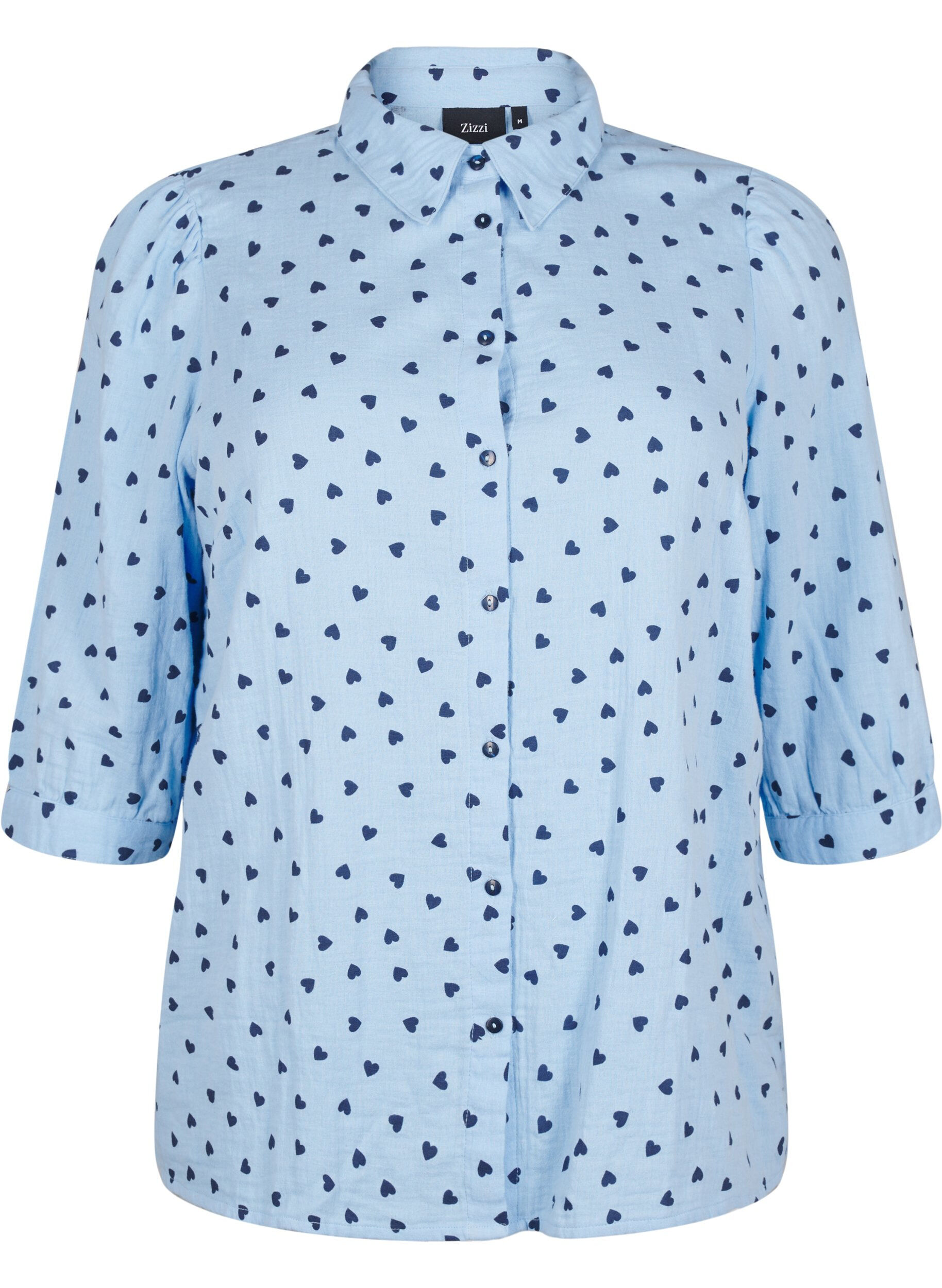 Shirtblouse met 3/4 mouwen