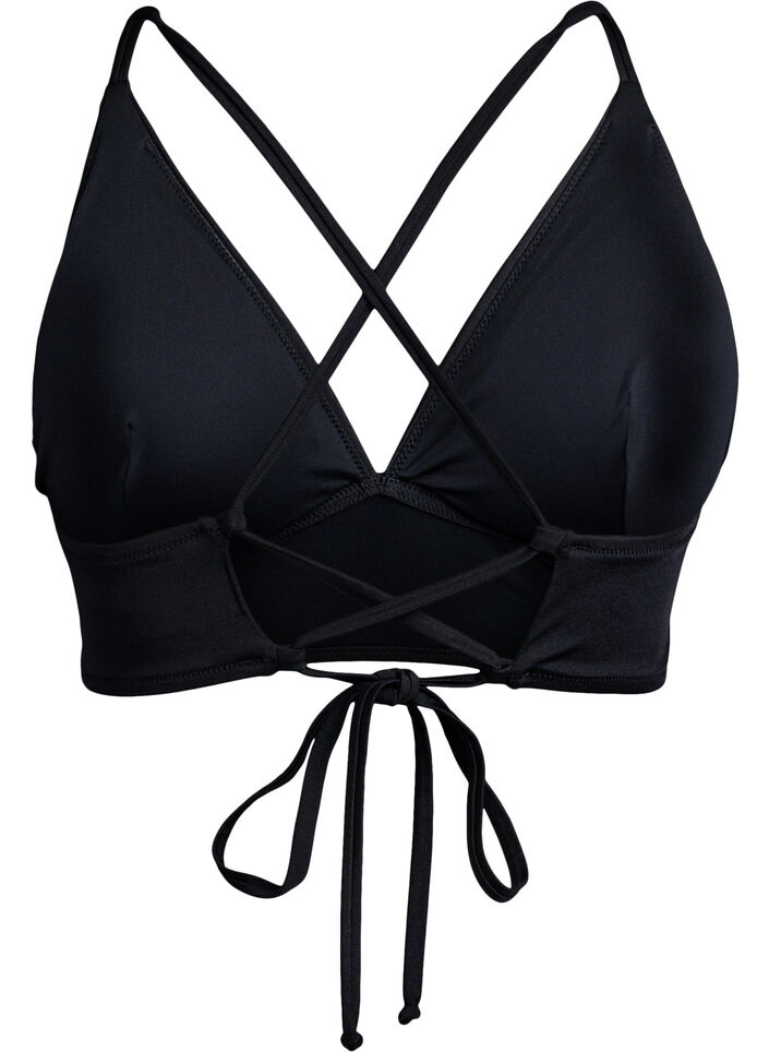 Bikinitop met uitneembare pads en rugsluiting, Black, Packshot
