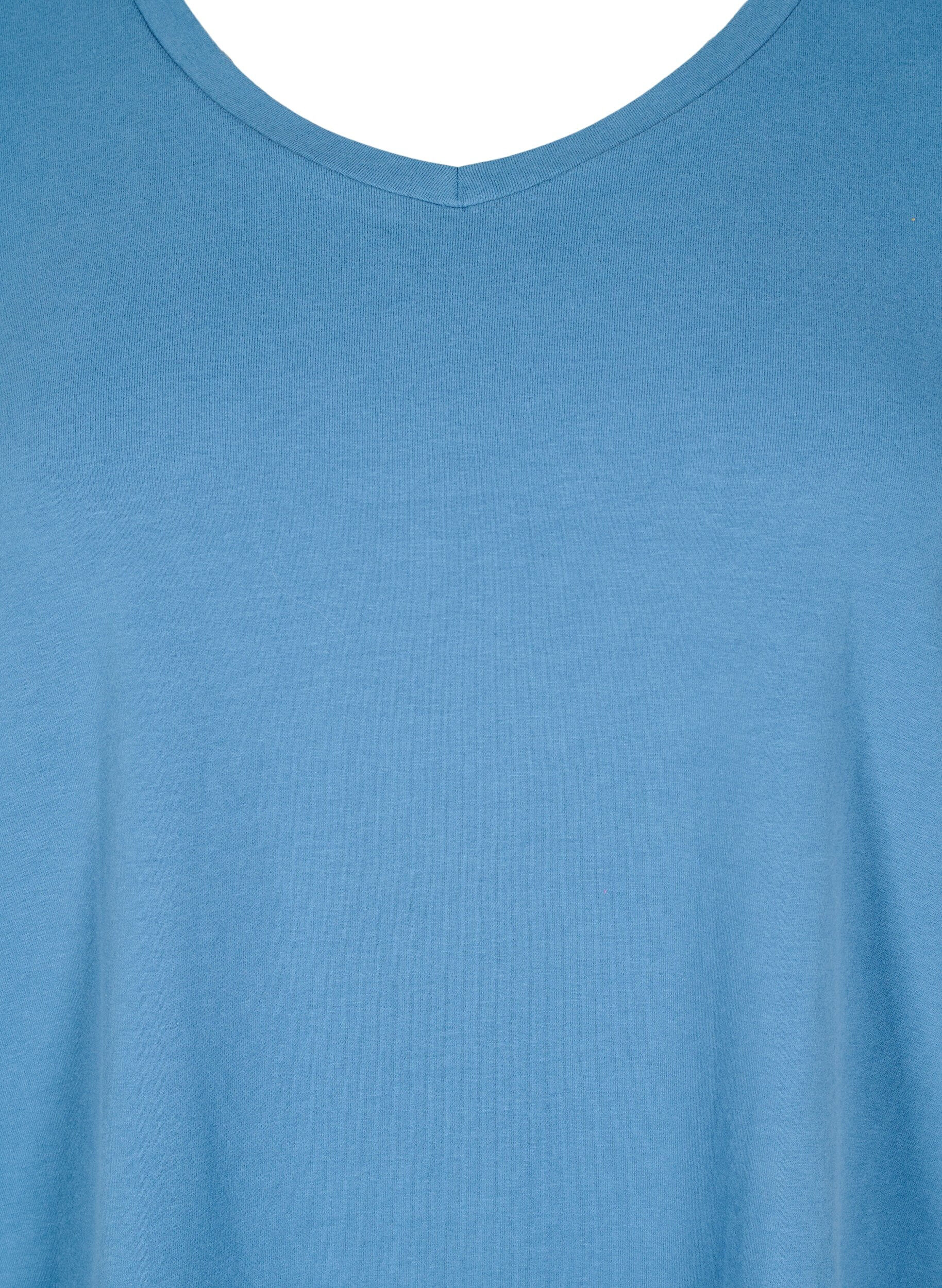 ZizziEffen basic T-shirt van katoen, Blauw, Packshot image number 2