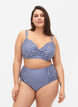 Gestreept bikinibroekje met hoge taille, Blauw, Model image number 0