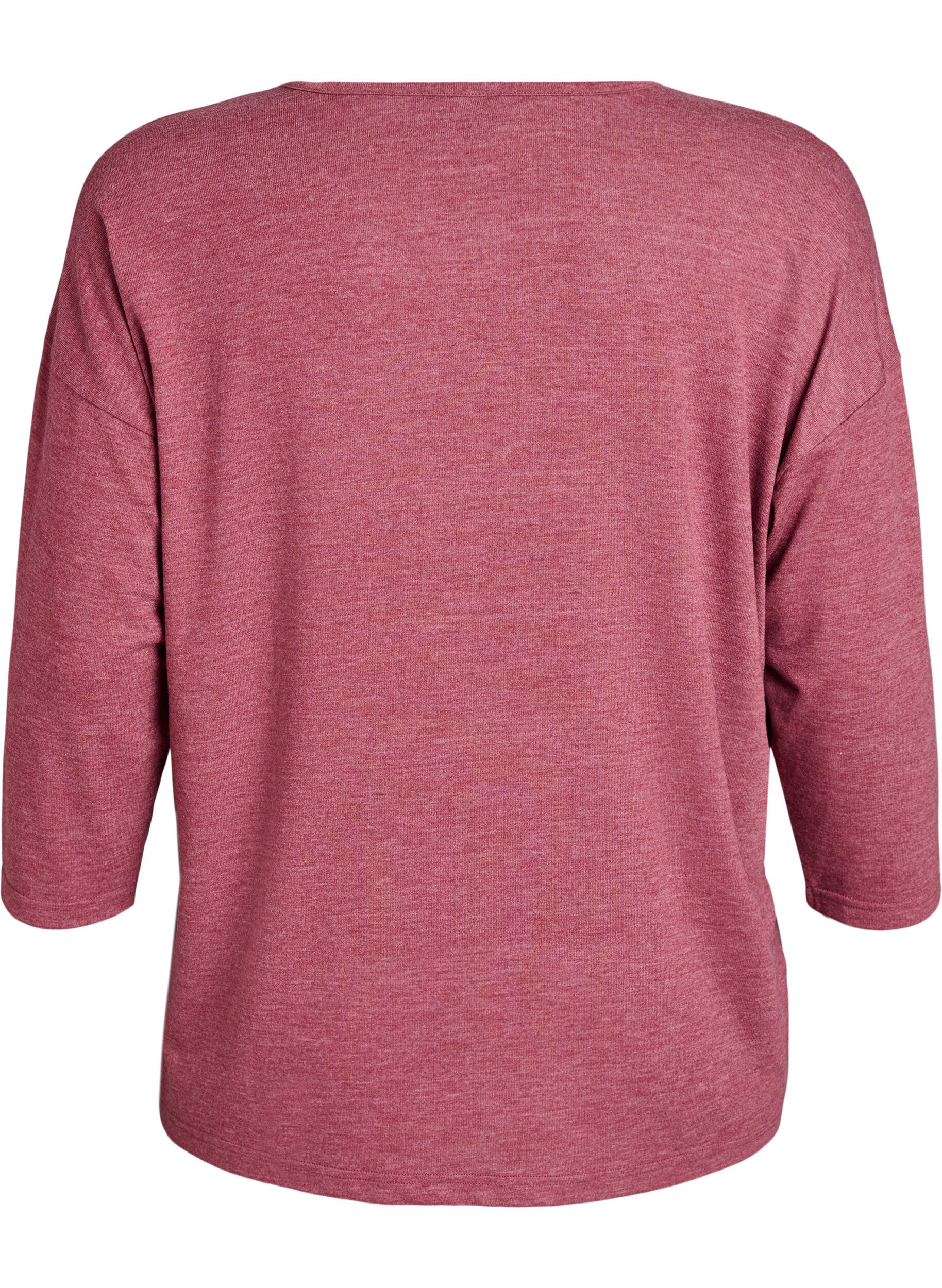 ZizziJersey blouse met 3/4 mouwen, Rood, Packshot image number 1