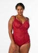 Mesh-body met kanten details en beugel., Rood, Model image number 0