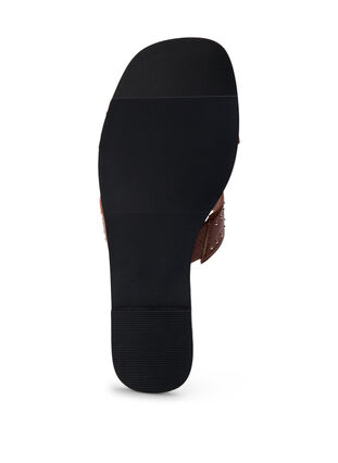 ZizziPlatte instappers met brede pasvorm en studs, Bruin, Packshot image number 4