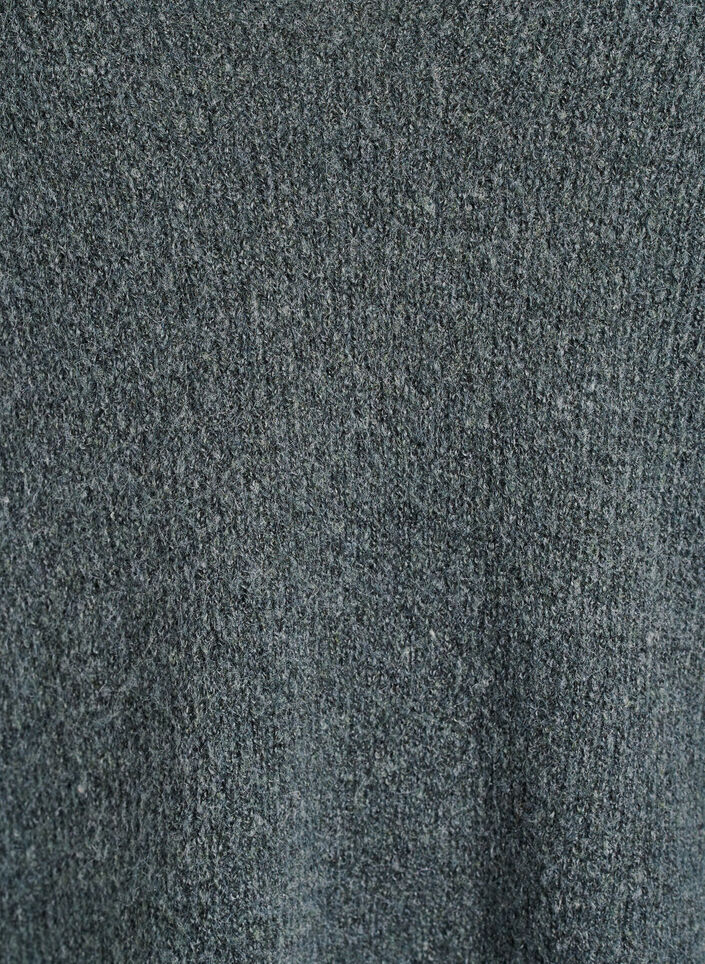 Gebreide blouse met V-hals en raglanmouwen, Groen, Packshot image number 2