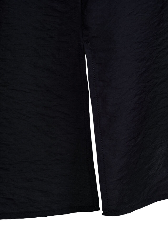Jurk met V-hals van viscose, Zwart, Packshot image number 3