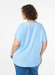 Blouse met korte mouwen en een ronde halslijn, Blauw, Model image number 2