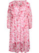 Robe en chiffon fleuri avec volants et manches longues, Rose, Packshot image number 0