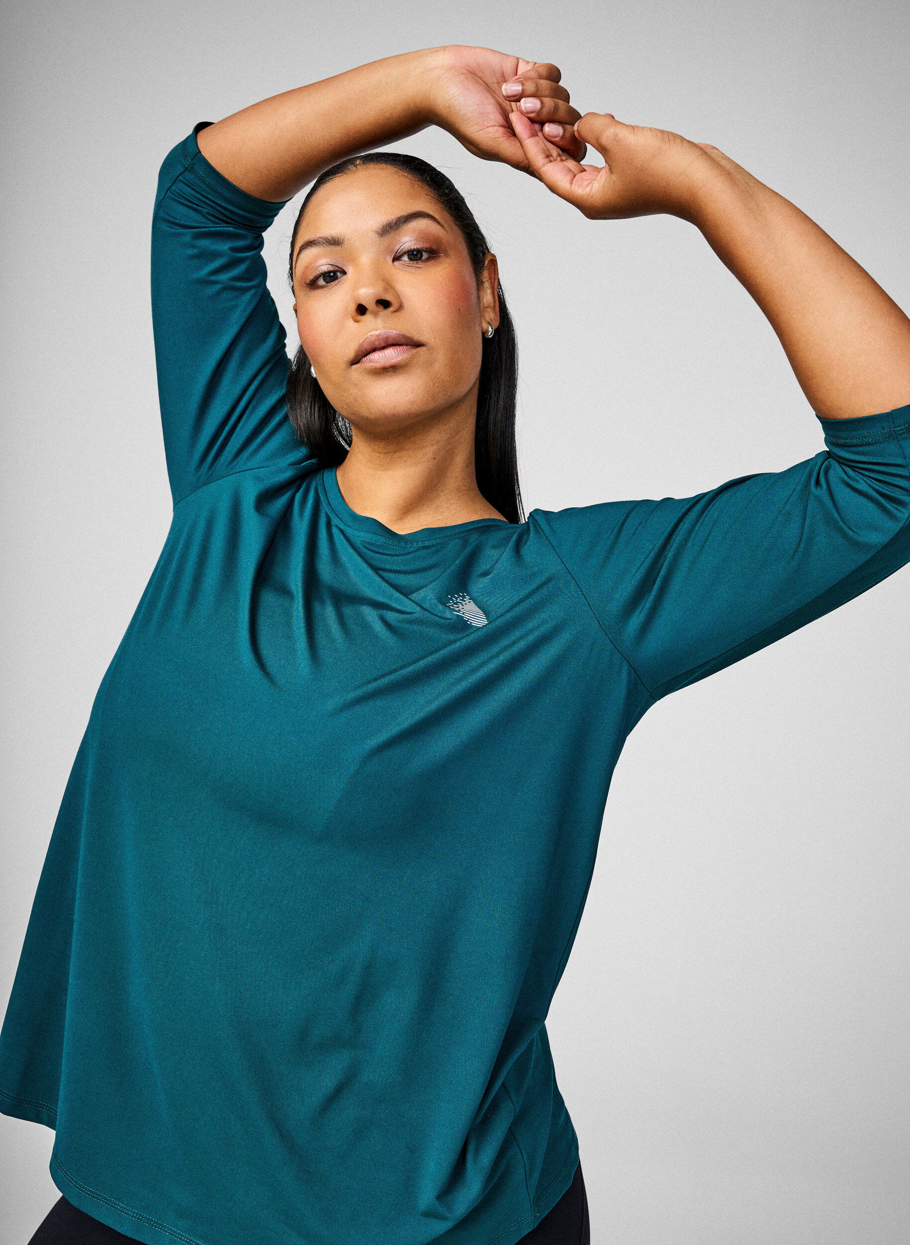 ZizziSporttop met 3/4 mouwen, Groen, Image image number 0
