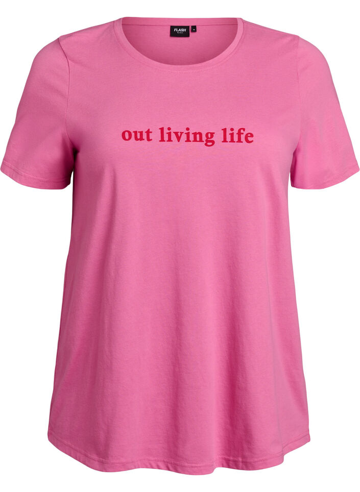 T-shirt met print, Roze, Packshot image number 0