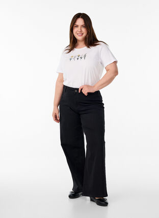 ZizziFLASH - T-shirt met motief, Bright W Multi Flow, Model image number 2