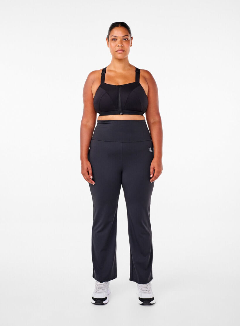 Uitlopende trainingsbroek met hoge taille, , Model
