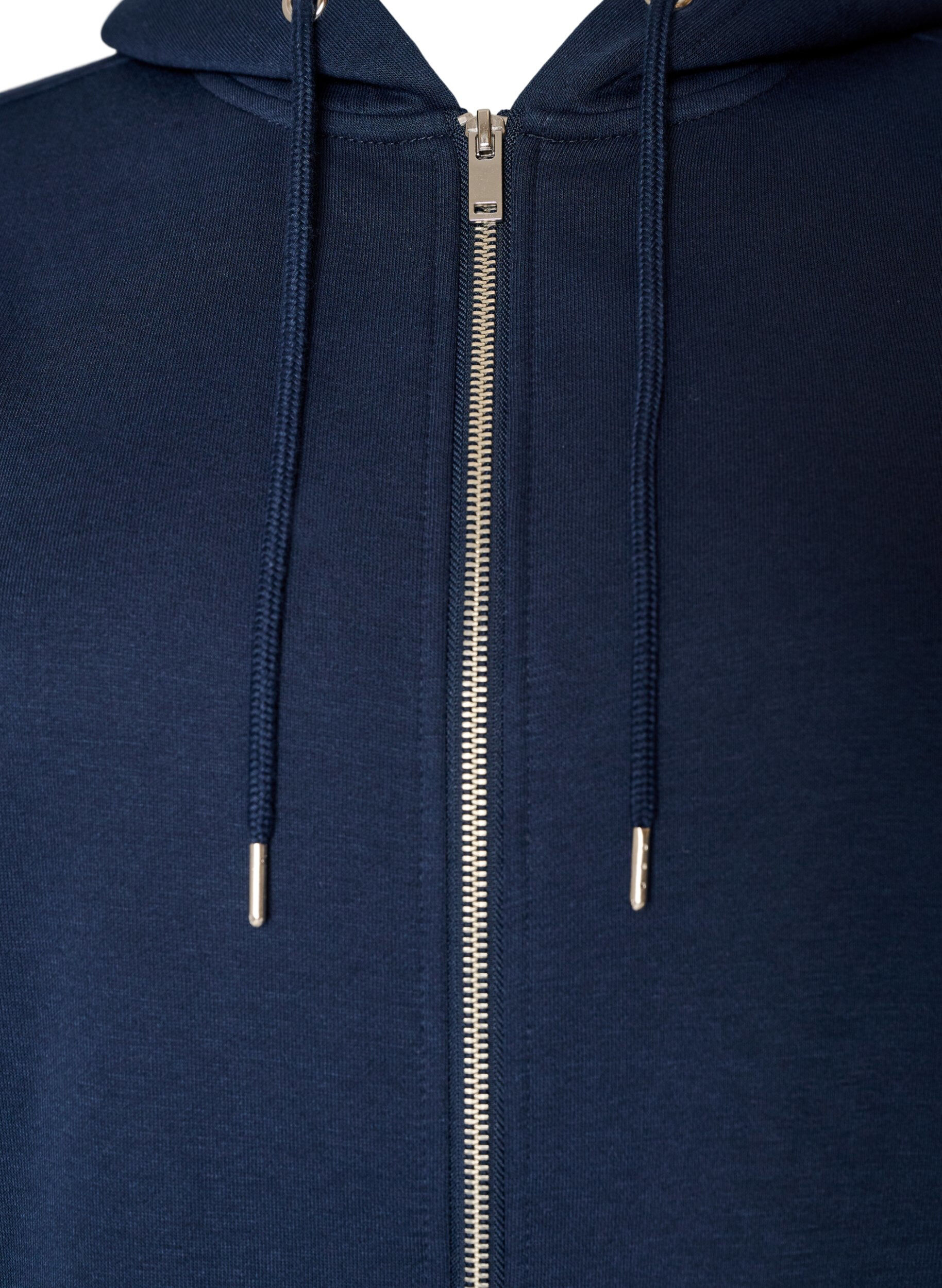 ZizziLange hoodie met ritssluiting en zakken, Blauw, Packshot image number 2