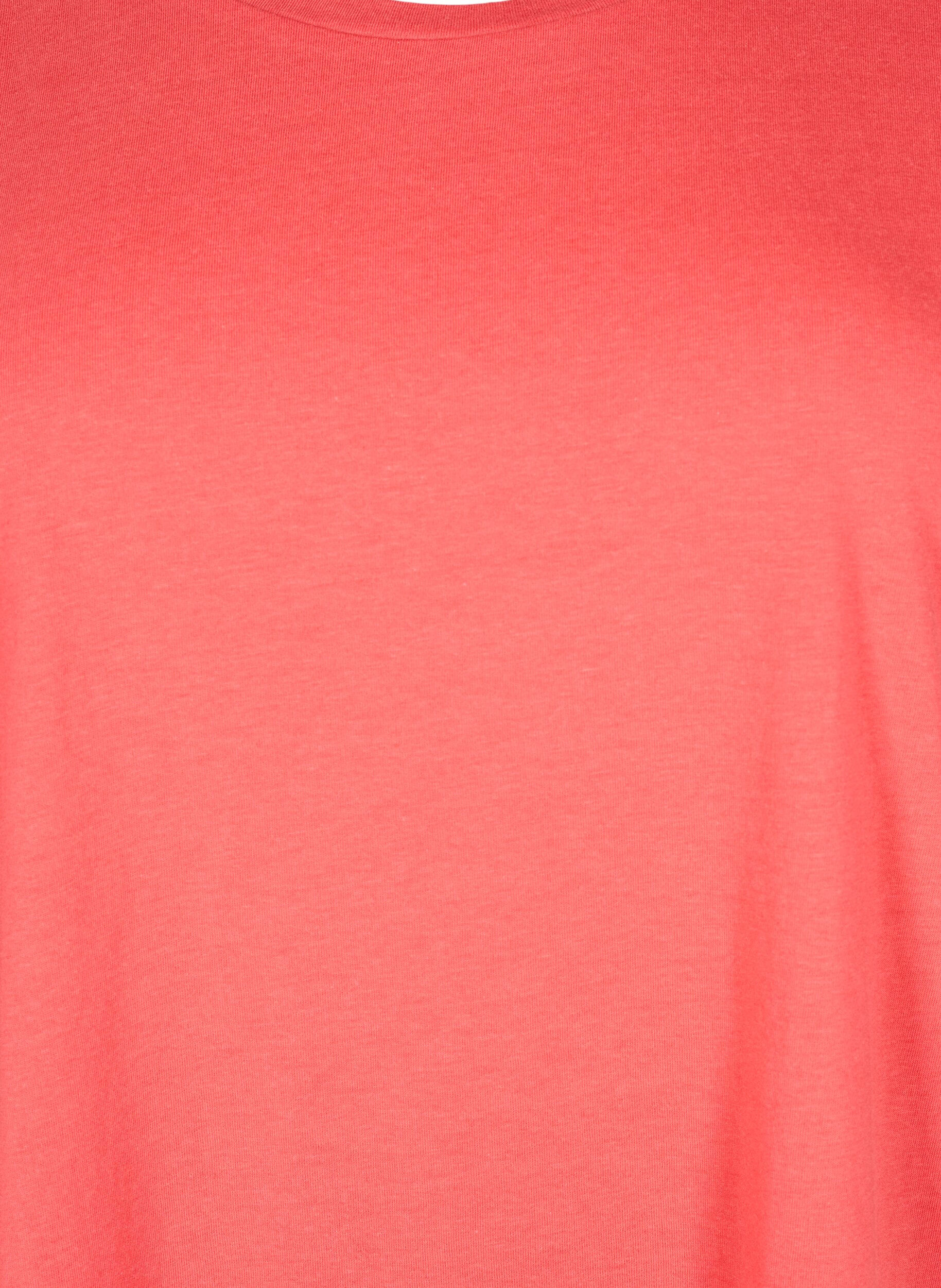 Zizzi T-shirt &agrave; manches courtes en m&eacute;lange de coton, Rouge, Packshot image number 2