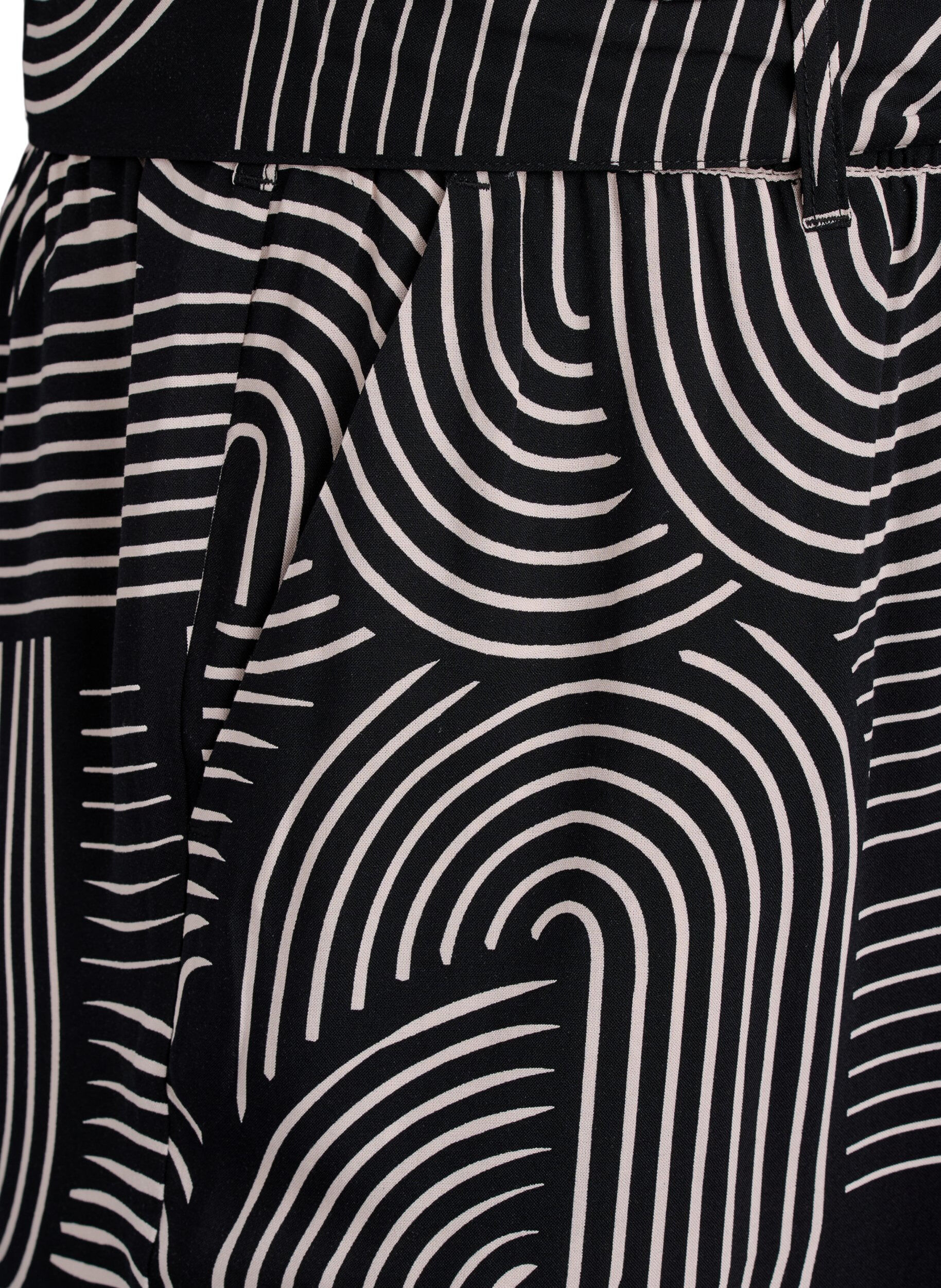 ZizziViscose broek met hoge taille, Zwart, Packshot image number 2