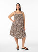 Korte viscose jurk met spaghettibandjes, Beige, Model image number 1