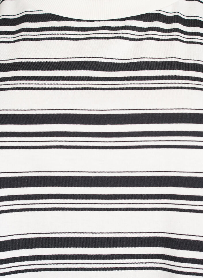 Boxy T-shirt met gestreept patroon, Zwart, Packshot image number 2