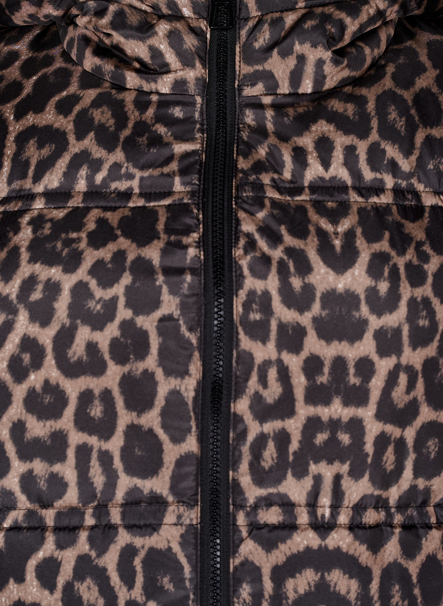 ZizziKorte pufferjas met een capuchon en twee-wegs ritssluiting, Zwart, Packshot image number 2