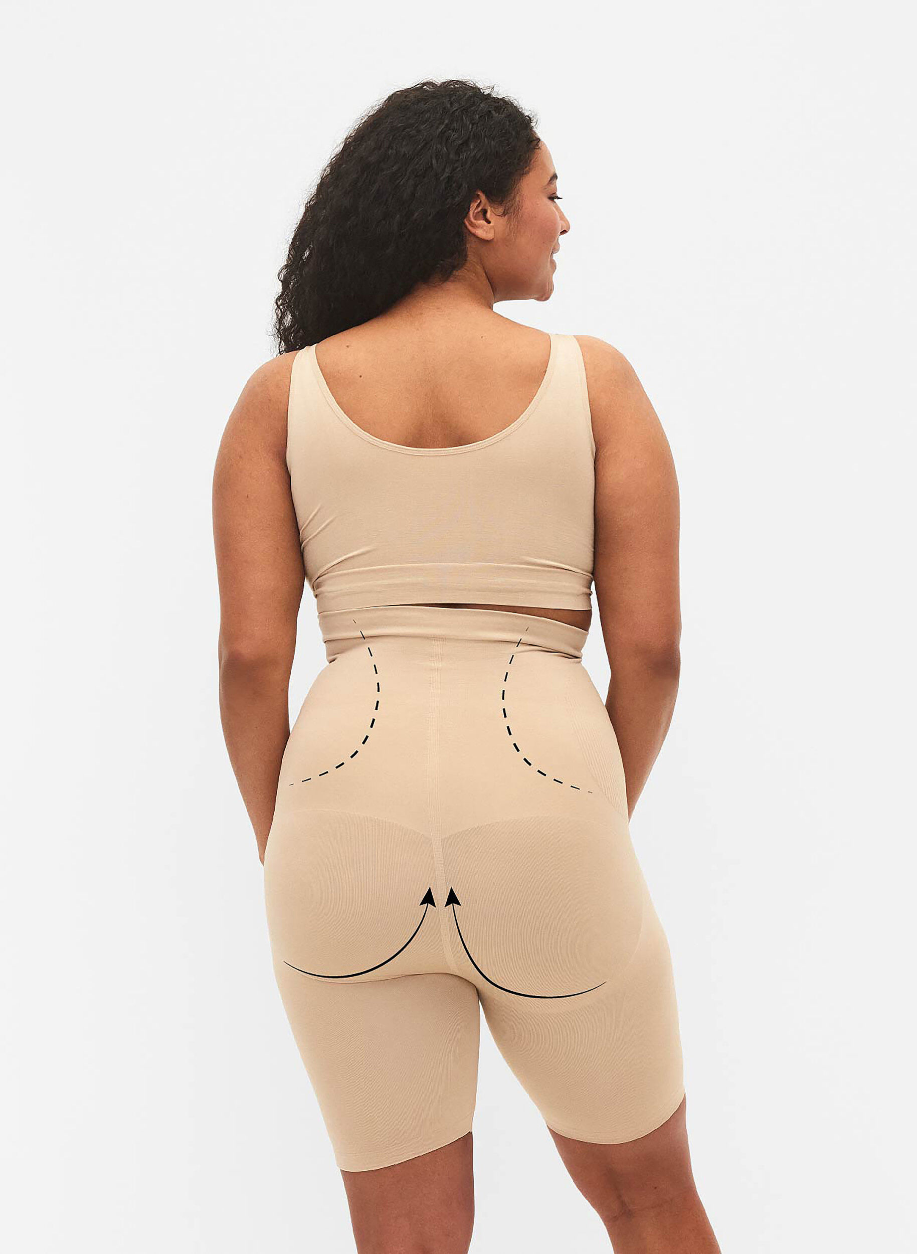 ZizziShapewear shorts met hoge taille, Beige, Model image number 2