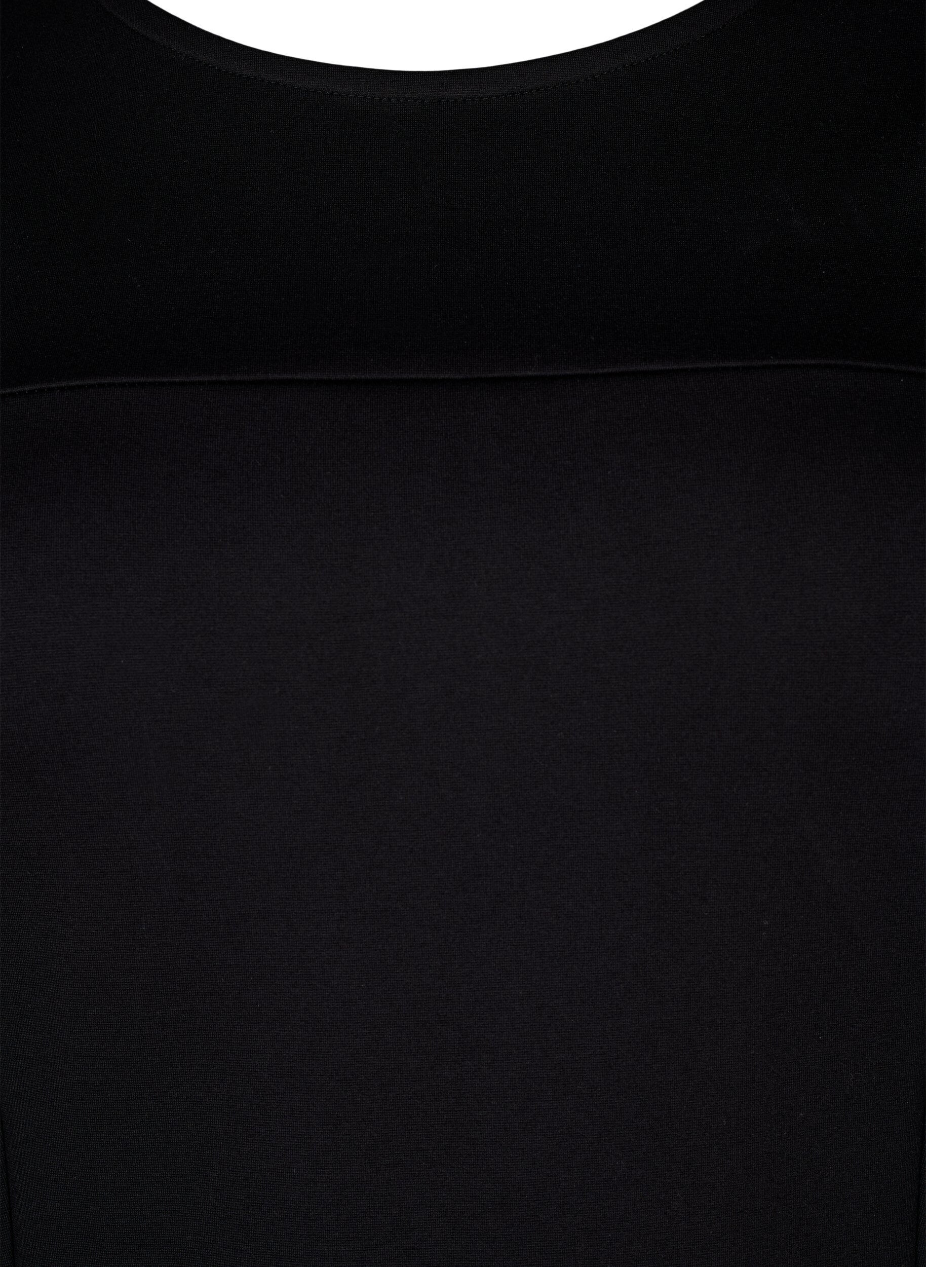 ZizziA-vorm jurk met 3/4-mouwen, Zwart, Packshot image number 2