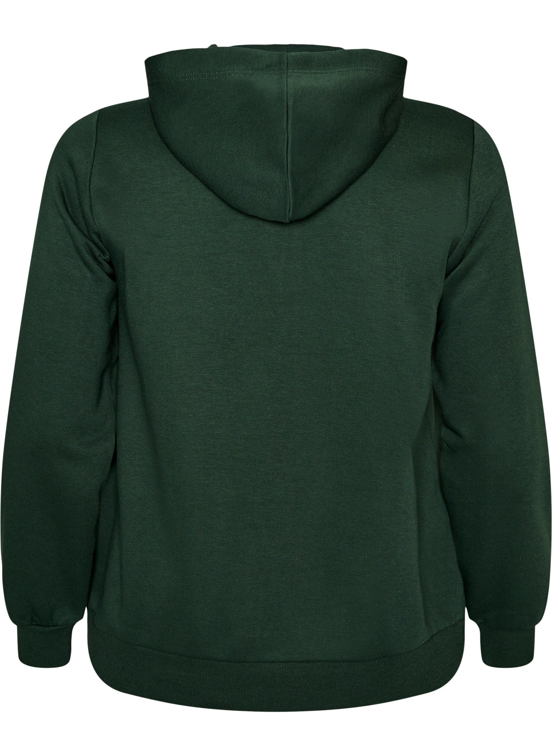 ZizziSweatshirt met capuchon, ritssluiting en zakken, Groen, Packshot image number 1
