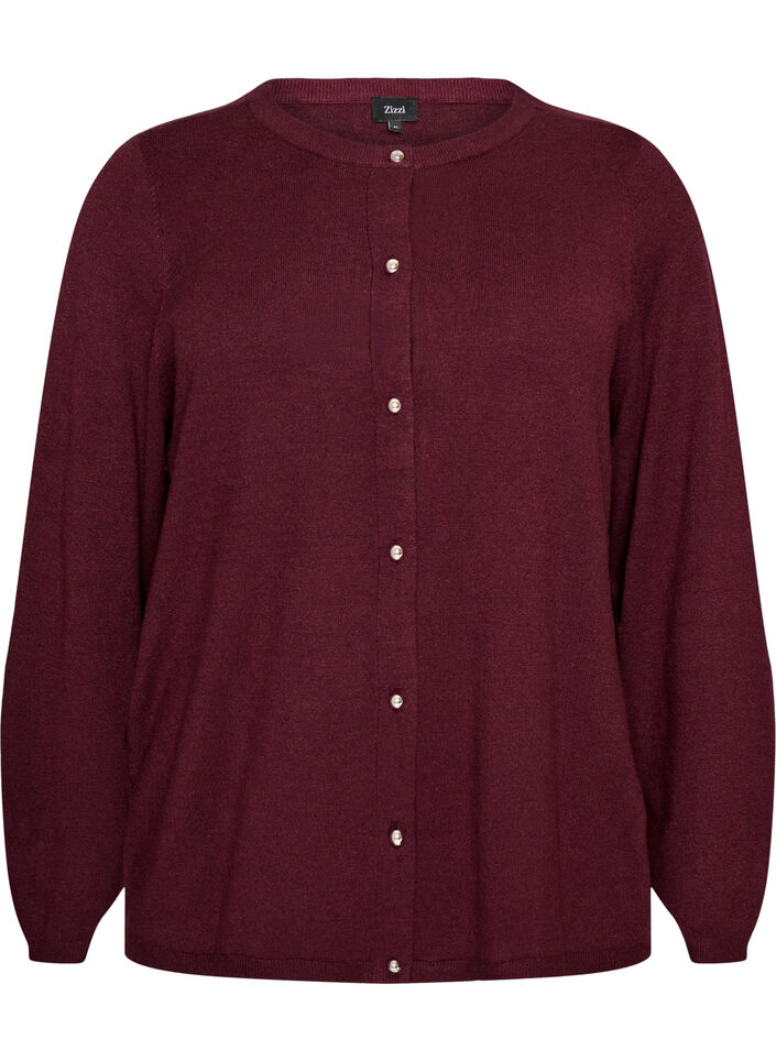 Cardigan met ronde knopen, Rood, Packshot image number 0