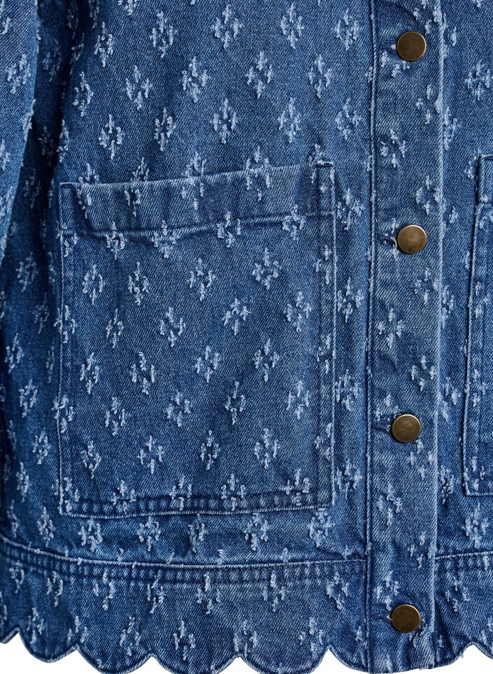 Denimjack met een versleten patroon, Blauw, Packshot
