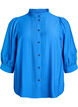 Blouse met 3/4 mouwen en decoratieve plooien, Blauw, Packshot image number 0