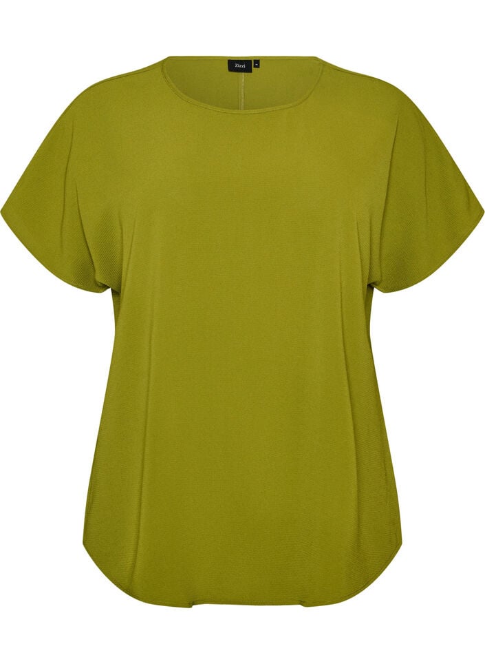 Top met korte mouwen en ronde hals, Groen, Packshot image number 0
