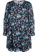 Korte jurk met print en een ronde hals, Zwart, Packshot image number 0