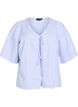 FLASH - Gestreepte blouse met strikken, Blauw, Packshot image number 0