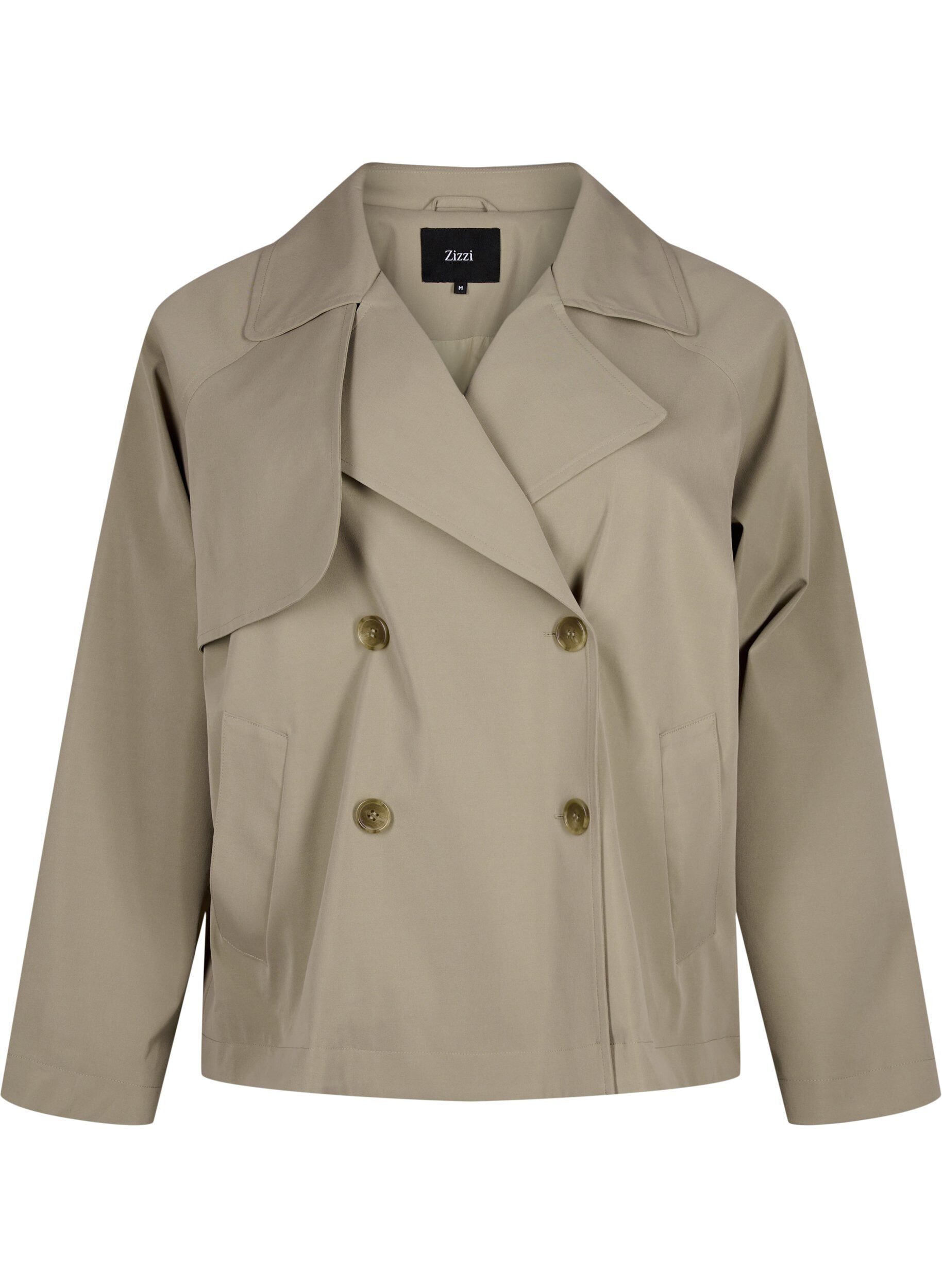 Korte trenchcoat met drukknoopsluiting