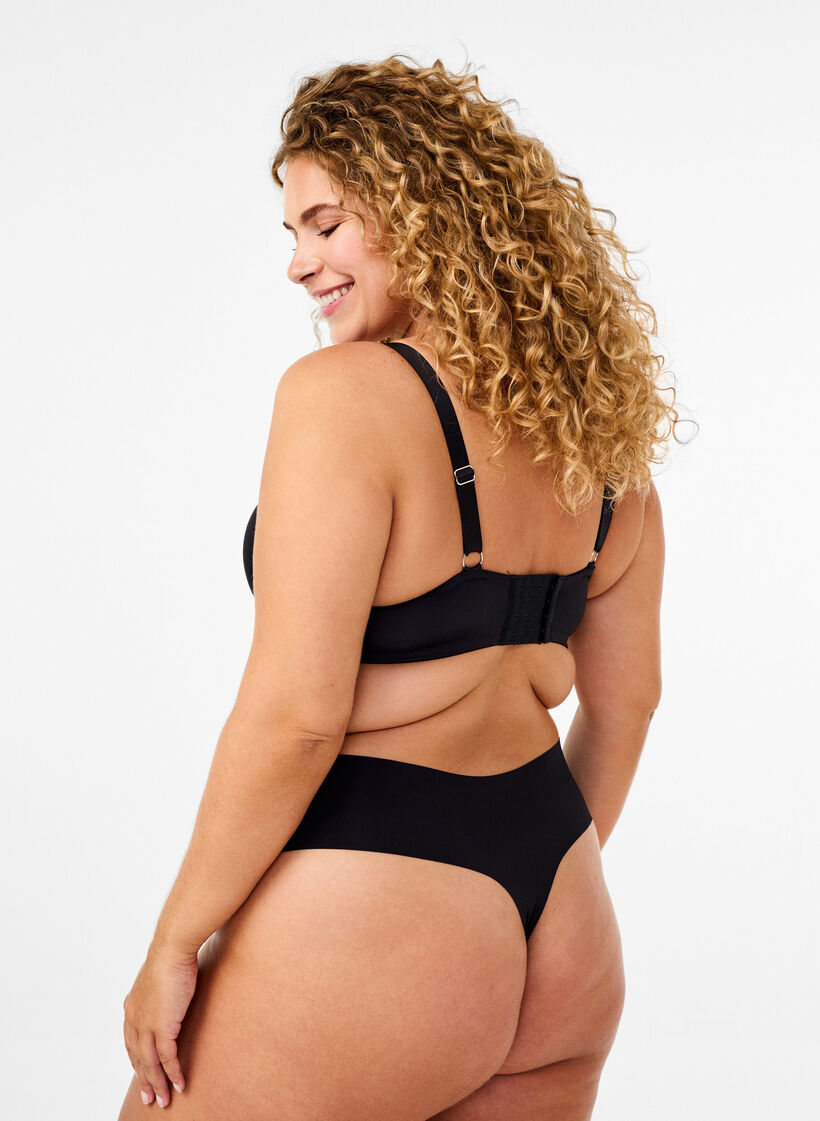 Gevormde bh met sierstenen, Black, Model