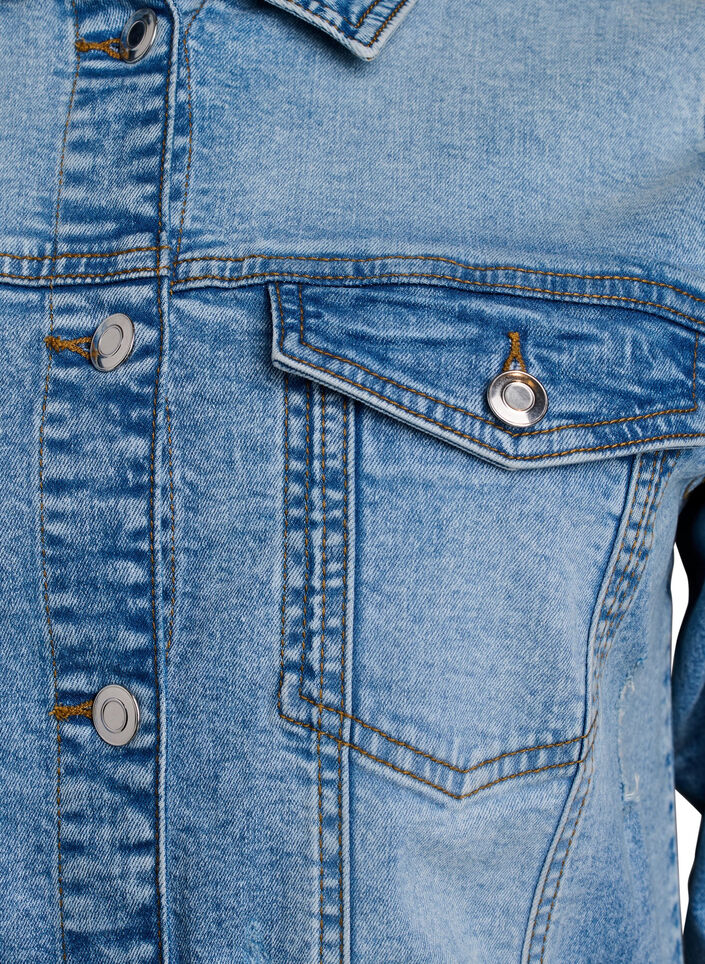 Denimjack met een klassieke snit, Blauw, Packshot image number 2