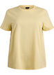 Basic katoenen T-shirt met ronde hals, Geel, Packshot image number 0