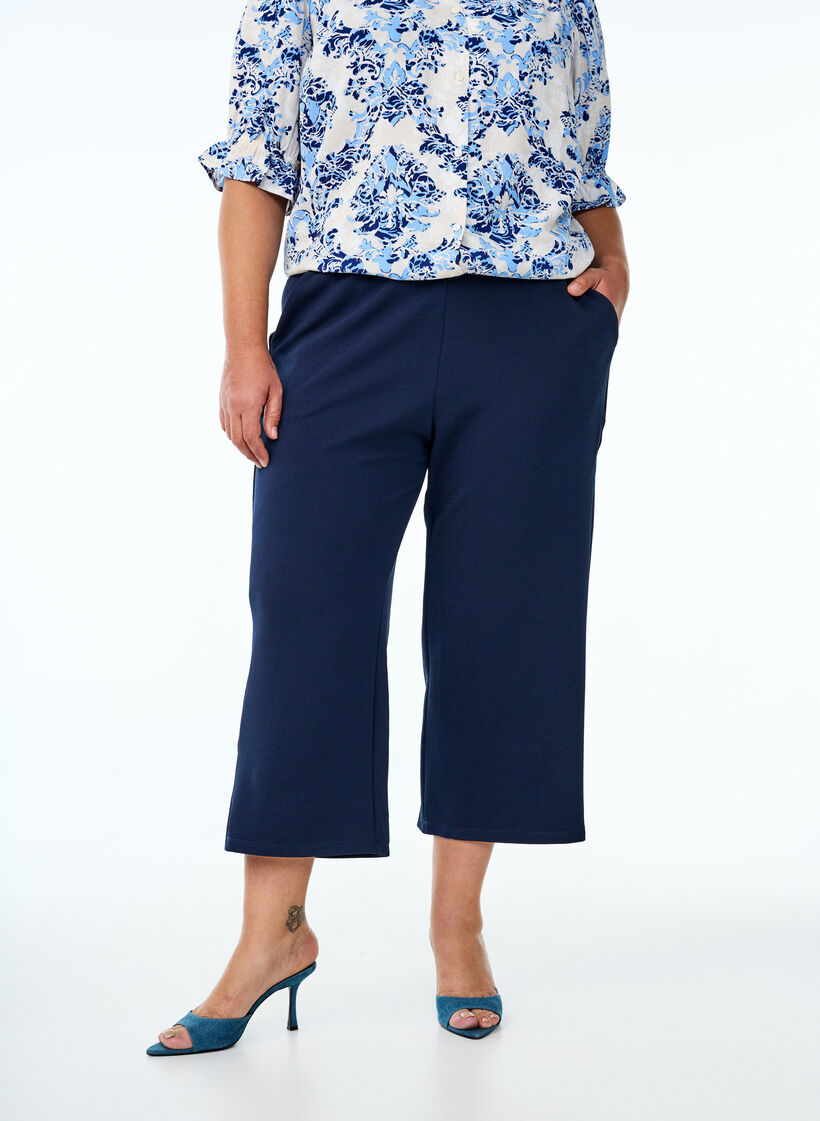 Losse broek met 7/8 lengte, Blauw, Model image number 2