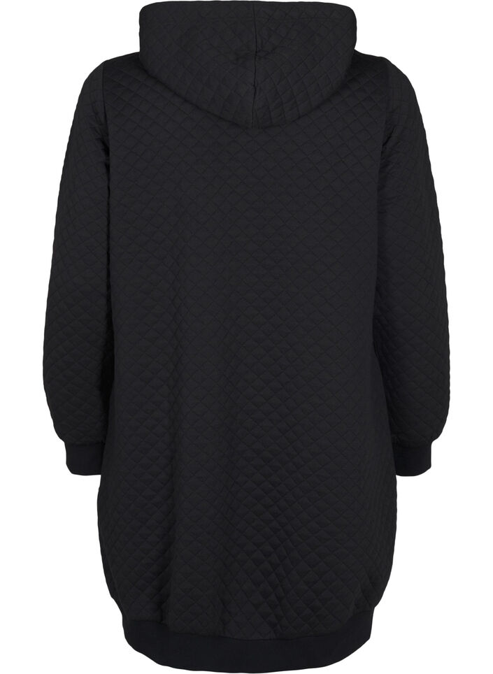 Lang gewatteerd sportvest met rits, Zwart, Packshot image number 1