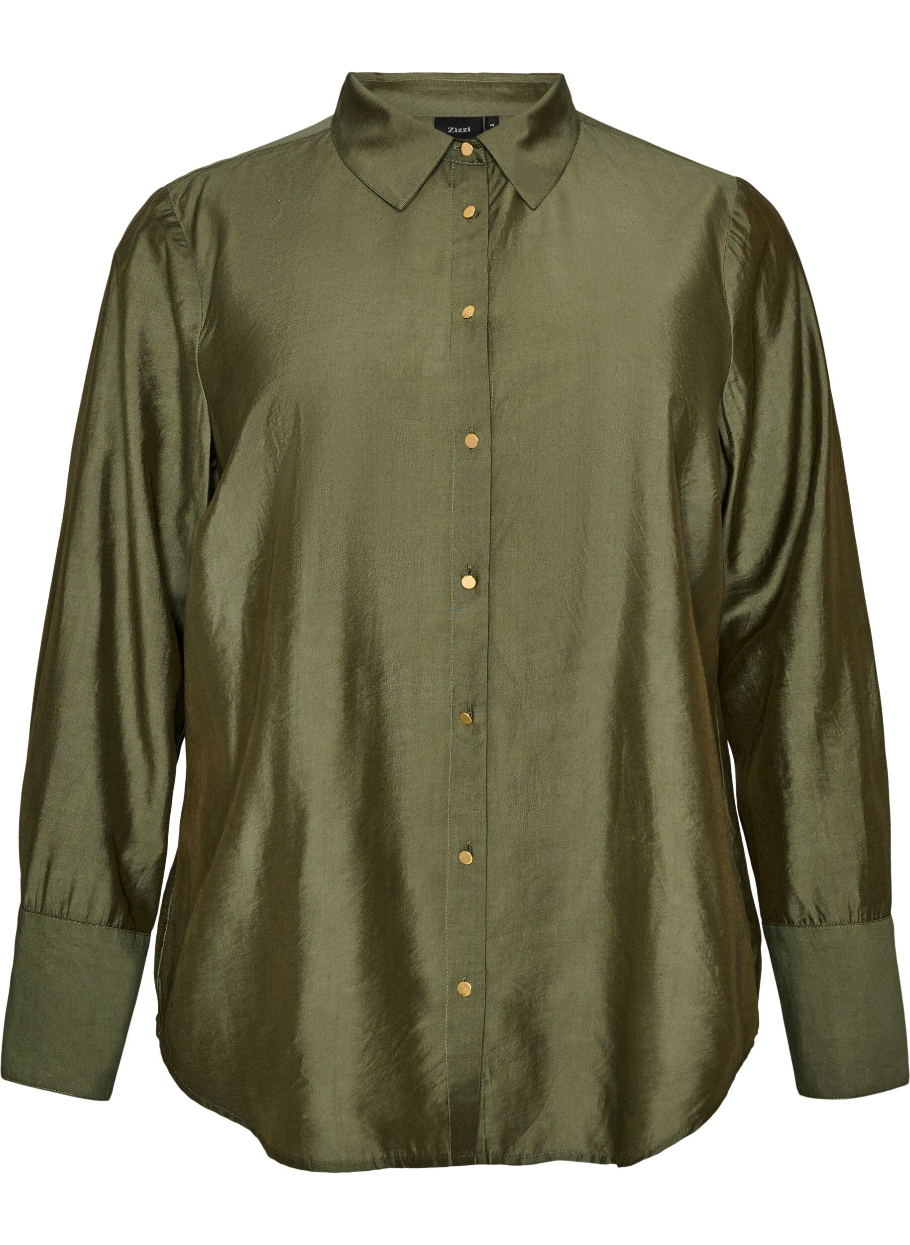 Viscose shirt met gouden knopen