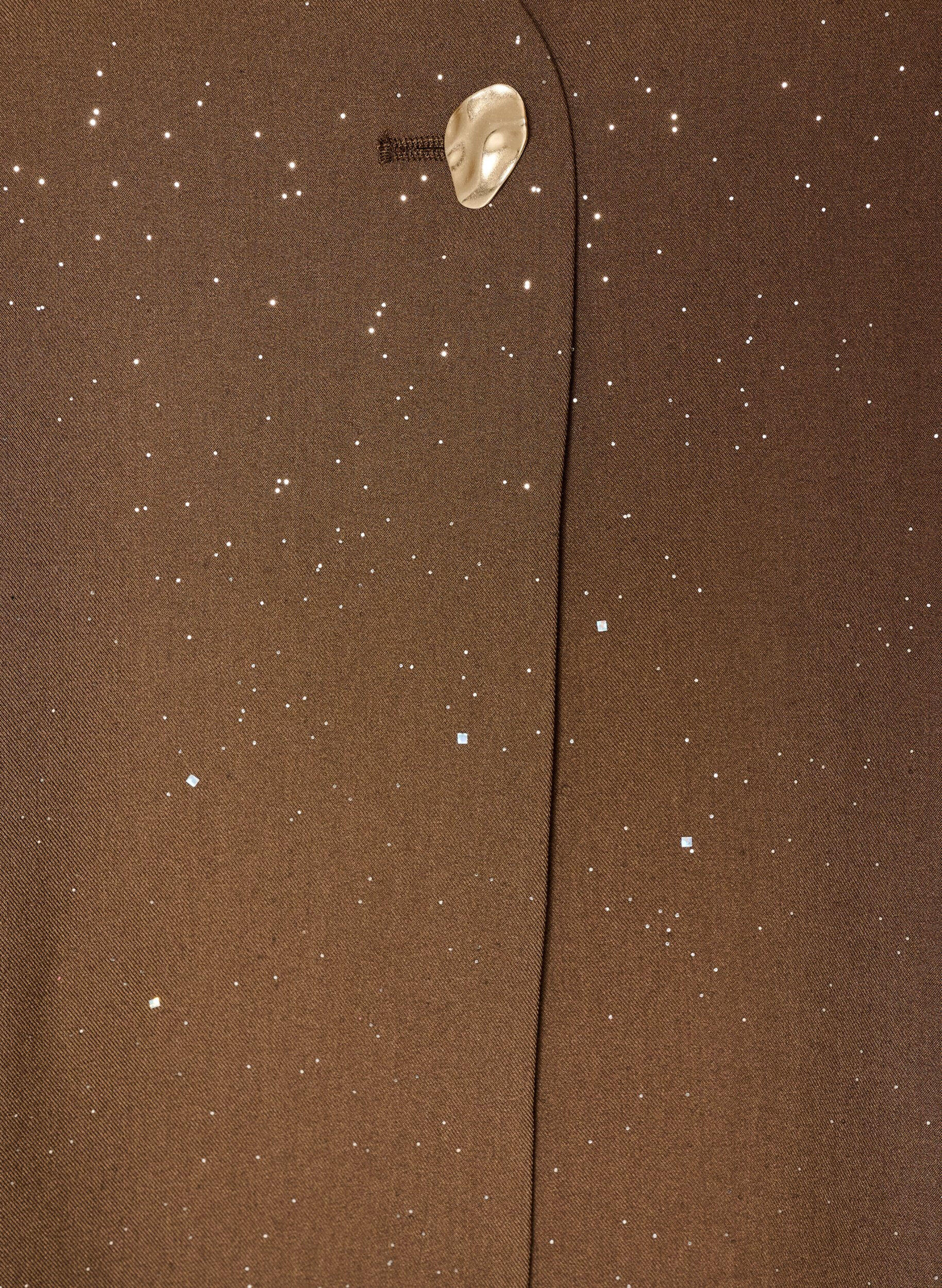 ZizziBlouse met glitter en V-hals, Bruin, Packshot image number 2