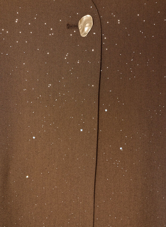 Blouse met glitter en V-hals, Bruin, Packshot image number 2