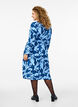 Jurk met lange mouwen met paisleyprint en strikceintuur, Blauw, Model image number 1