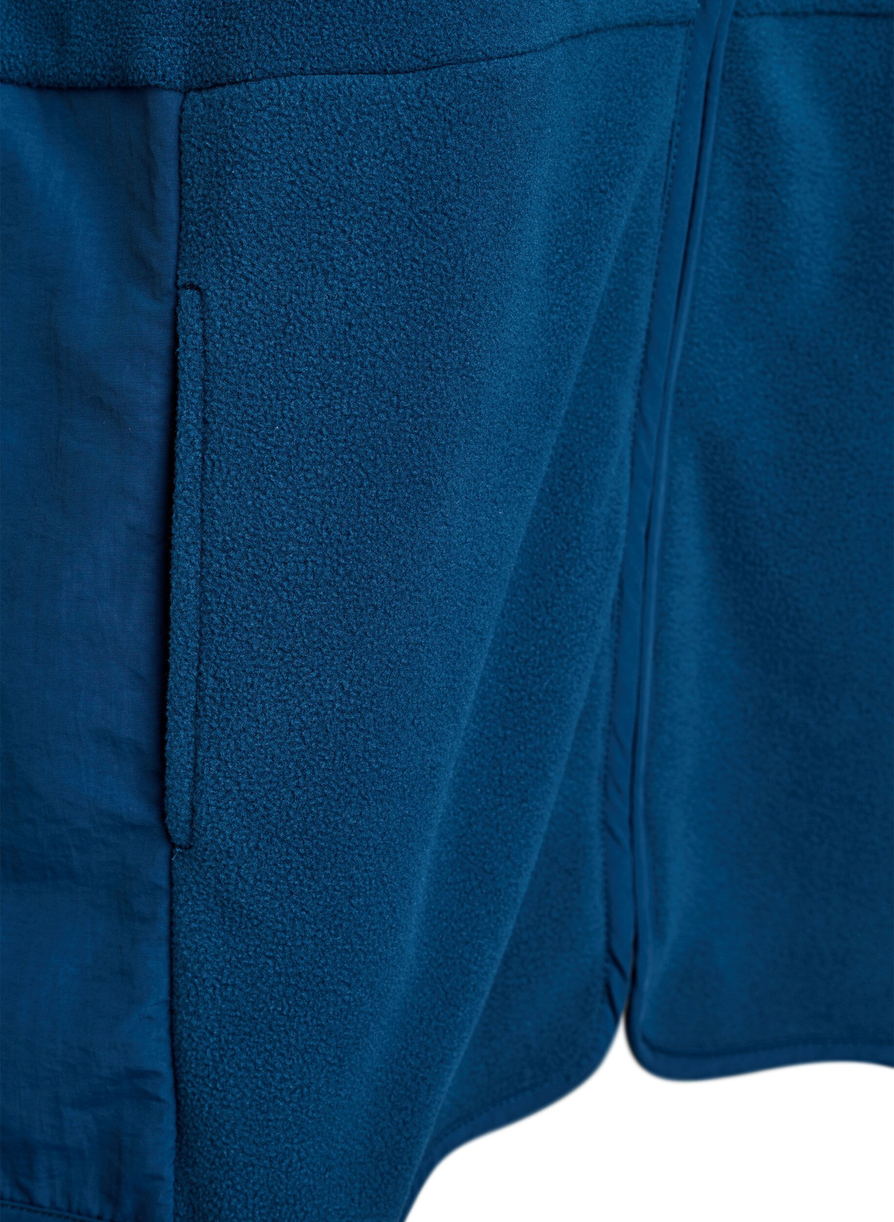 ZizziFleece vest met hoge kraag en zakken, Blauw, Packshot image number 3