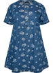 A-lijn denimjurk met bloemenpatroon, Blauw, Packshot image number 0