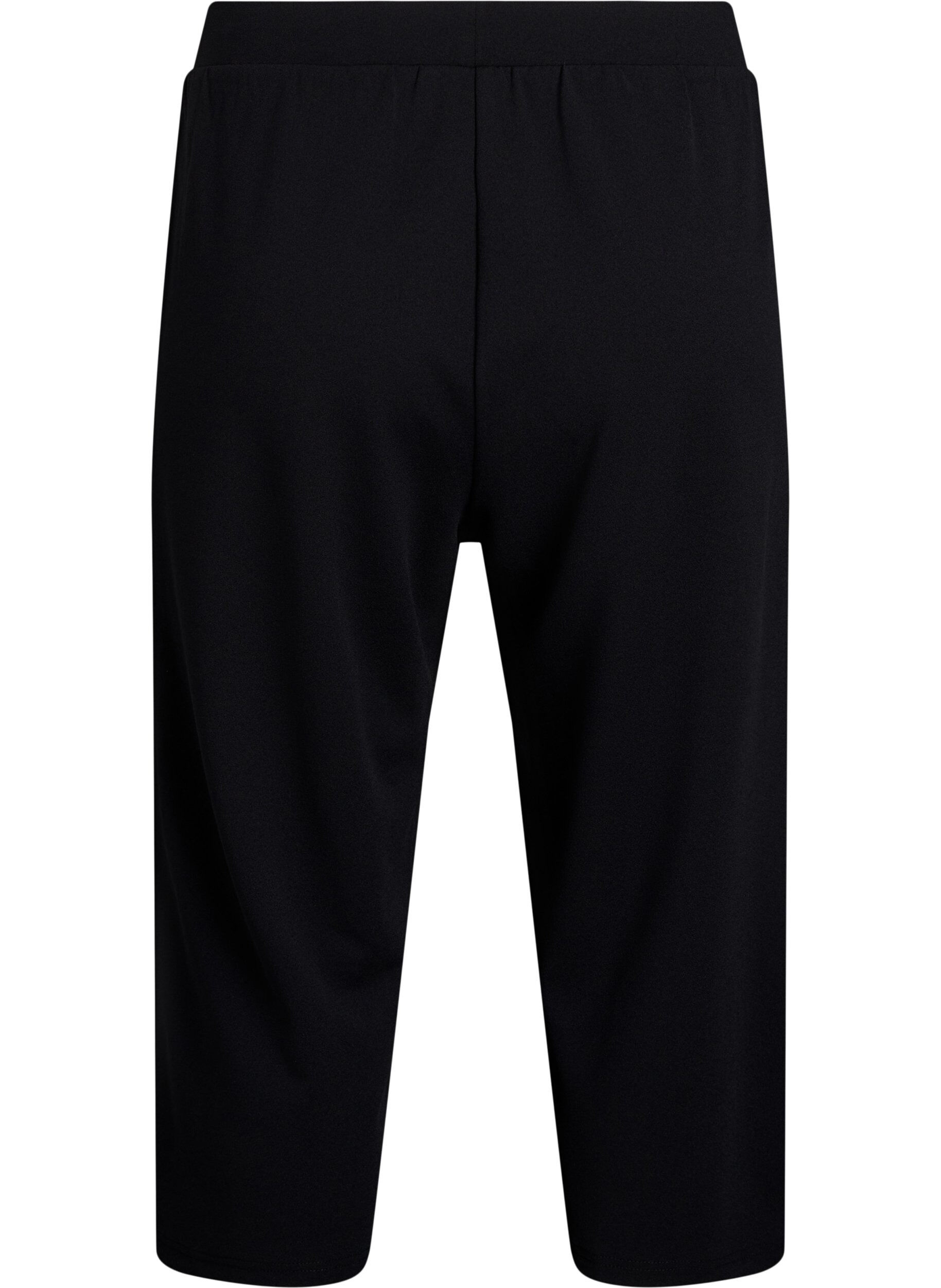 ZizziHoog getailleerde kniebroek met losse pasvorm, Zwart, Packshot image number 1