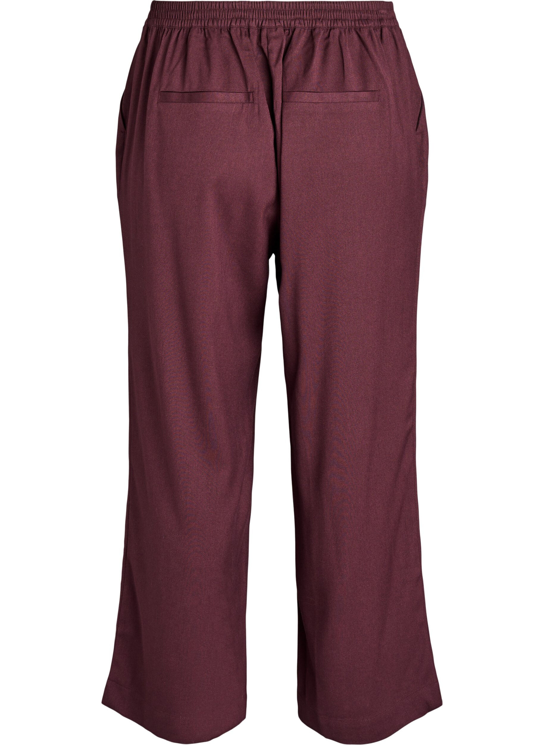 ZizziWijde broek met een hoge taille, Donker Bordeaux, Packshot image number 1
