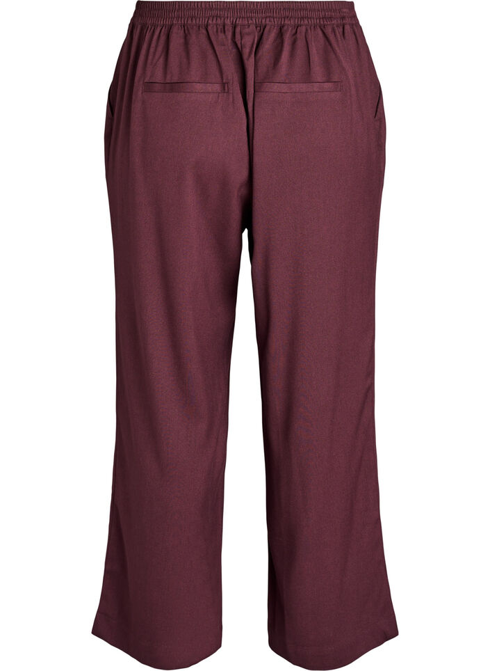 Wijde broek met een hoge taille, Donker Bordeaux, Packshot image number 1