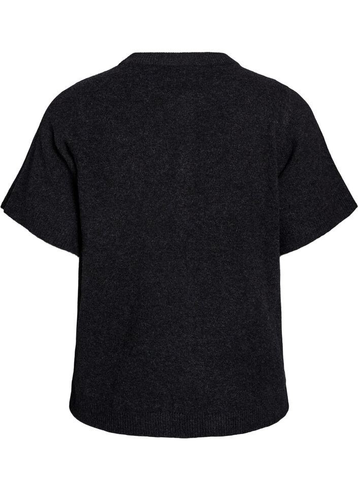Gebreide kleding vest met korte mouwen, Grijs, Packshot image number 1