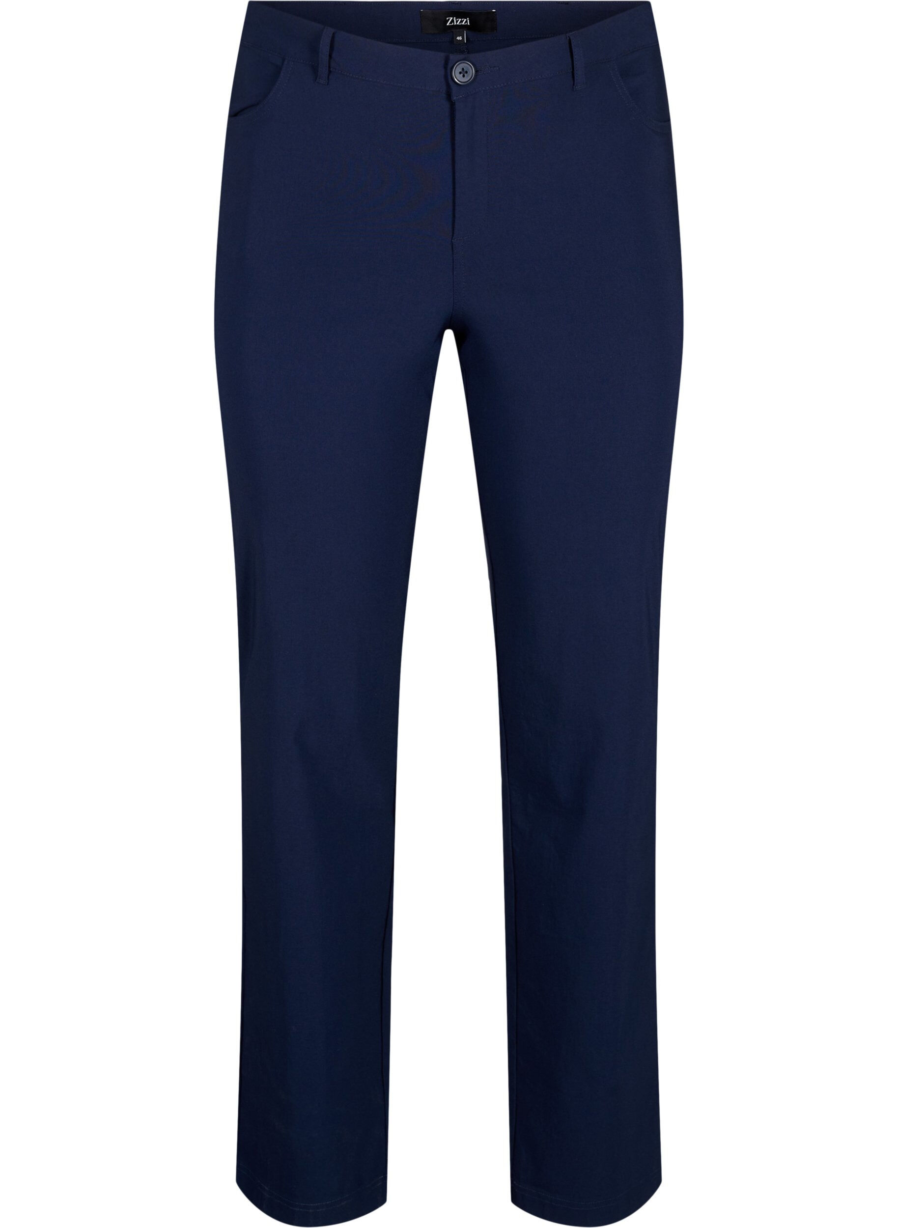 ZizziKlassieke broek in viscosemix, Blauw, Packshot image number 0